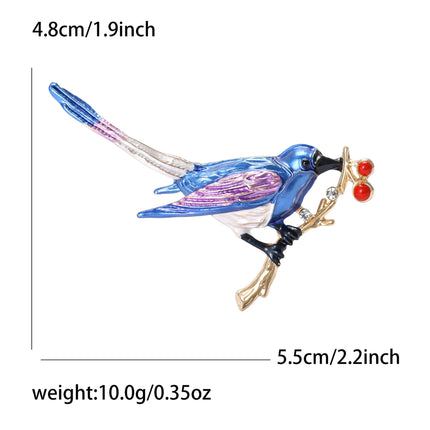 Classic Rhinestone Bird Brooches for Women Unisex Enamel Animal Pins Office Party Friend New Fashion Gifts Jewelry Accessories