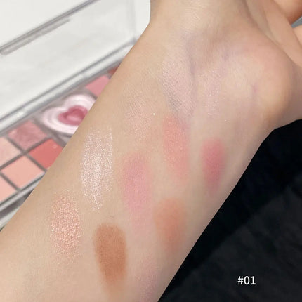 12-Color Tea Apricot Eye Makeup Palette Low Saturation Eyeshadow Palette Pearlescent Matte Shimmer Earth Color Eye Shadow Beauty