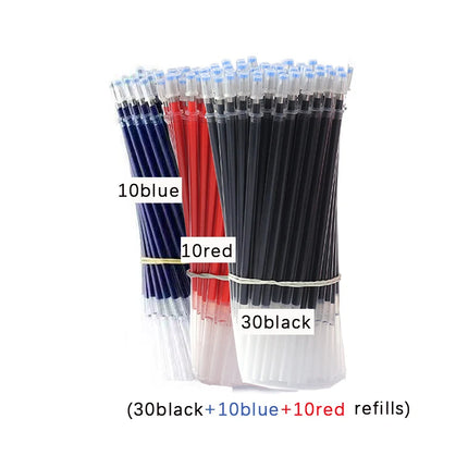 8/50/54Pcs/Set 0.35mm Gel Pens Office School Exam Ballpoint Pen Blue Black Ink Replaceable Pen Refill Rods Kawaii Stationery