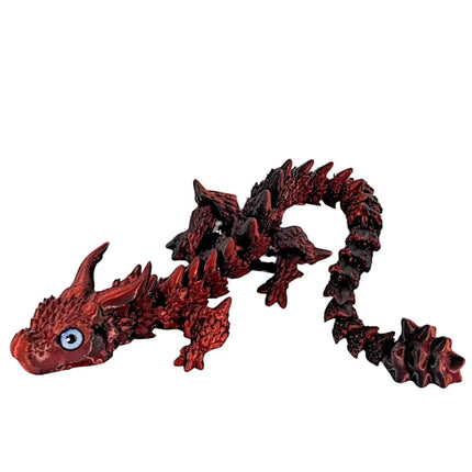 Simulated Eye 3D Printed Dragon All-in-one Molding Laser 3D Printed Diceratops Dragon Poseable Joints Flexible