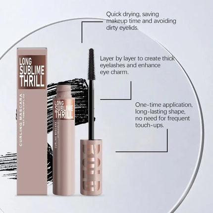 Curling Mascara Long Sublime Thrill Lightweight Waterproof Long-Wear Mascara with Nourishing Ingredients to Protect Eyelashes
