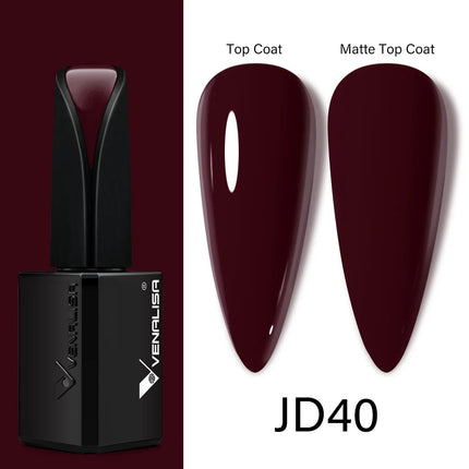 Venalisa15ML Silky Matte TPO FREE Topcoat No Cleaning Nail Lacquer Full Coverage Long Lasting Gorgeous Color Nail Varnish