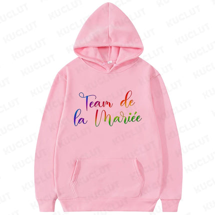 French Girls Single Farewell Hoodies Ideal Bachelorette EVJF Gift for Bride & Bridesmaids Streetwear Pullovers for Wedding Party