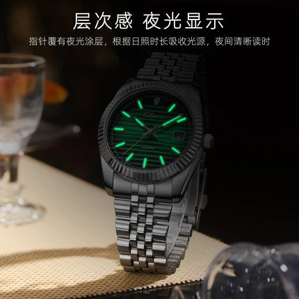 CHENXI 004D Fashion Original Classic Watches for Men Stainless Steel Band Quartz Date Display Male Sport Waterproof Wristwatch