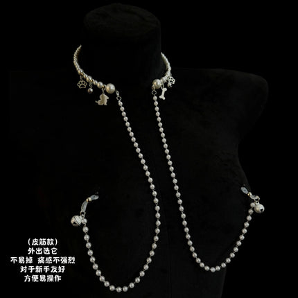 New Bell Nipple Clamps Pearl Collar Body Chain BDSM Training Fetish Breast Bondage Sexy Accessories for Woman Adult Sex Toys