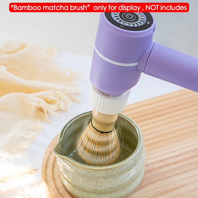 Electric Bamboo Whisk Matcha Brush 3 Gears Adjustable Quickly Whisking Matcha Tool Home DIY Tea-Making Tools Type-C Charging