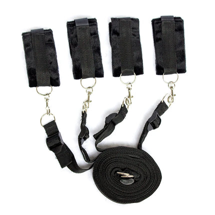 Bdsm Bondage Set 18 Adult Sexy Erotic Accessories Adjustable Bandage Handcuffs And Footcuffs Bed Sex For Woman Couples Toys