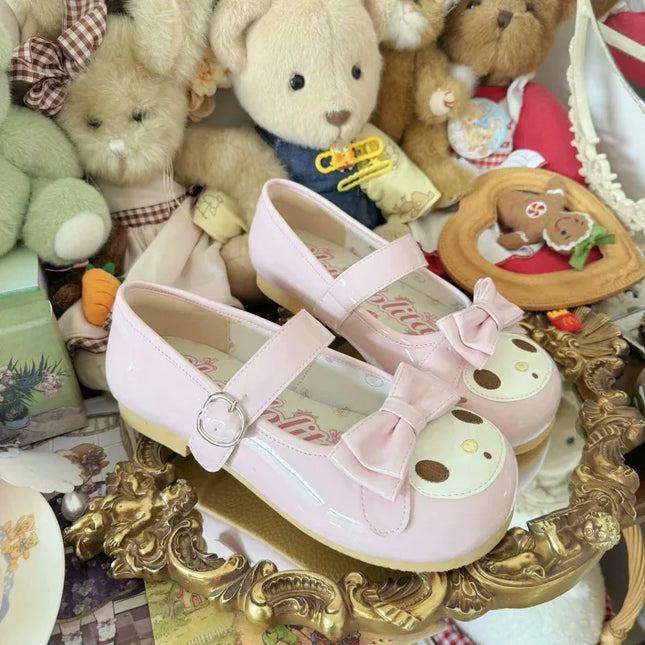Sanrio Melody Lolita Princess Shoes Pink Kawaii Cartoon Anime Style Decoration Flat Shoes Girl Lolita Round Head Princess Shoes