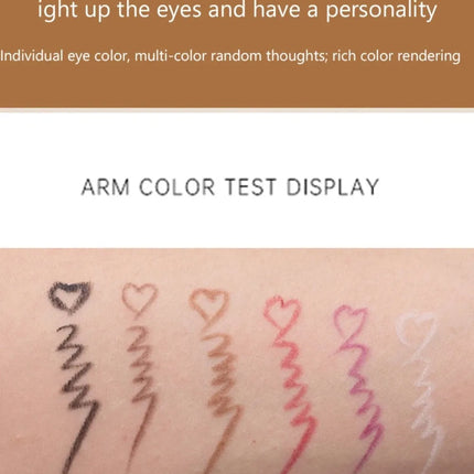 6 Colors Eyeliner Pencil Waterproof Long-lasting Red Black Brown Eyeliner Easy Wearing Quick Dry Smooth Eye Liner Gel Eye Makeup