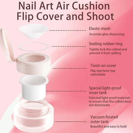 Kaniu 1pc Nail Polish Glue Pink Color Nail Art Air Cushion Patting Glue High Saturation Gypsum Painting Glue For DIY Home Salon