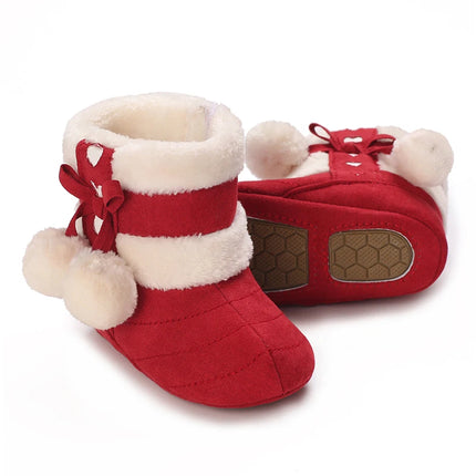 Baby Shoes With Soft Soles For Warmth 0-12 Months Old Baby Cotton Winter Socks and Shoes With Fleece Before Learning To Walk