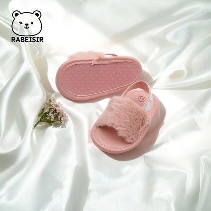 Baby girl winter breathable front shoes cute plush toddler shoes baby shoes