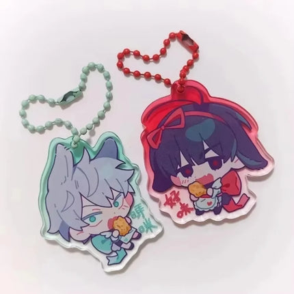 2Pcs Alien Stage Ivan & Till Cartoon Keychain Acrylic Chain for Woman Men Fashion Anime Figure Acrylic Keyring Pendant Gift