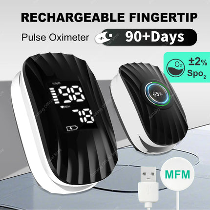 Rechargeable Medical Oximeter Strap Lanyard Fingertip Pulse Oximeter Blood Oxygen Saturation Monitor Digital LED Display Child
