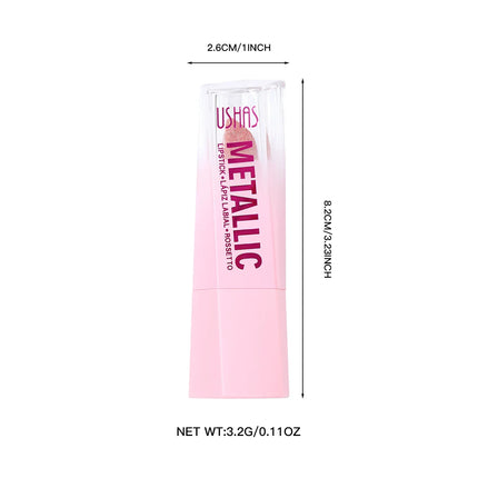 USHAS New Pearlescent & Matte Lipstick Long-Lasting Transfer-Proof Waterproof Non-Stick Cup Formula
