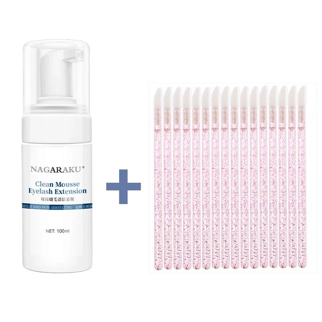 NAGARAKU Eyelash Extension Cleansing Mousse Shampoo Foam Pro Eyelashes Cleaner Bubble Non-irritation Gentle Fast Clean