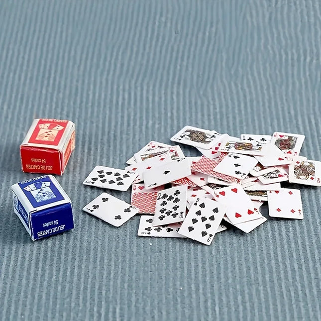 2PCS  Set of 54 Mini Creative Playing Cards, handmade paper playing cards, suitable for novelty party games and gifts, decorative travel games and small playing card expansions, ideal for unique party entertainment and creati
