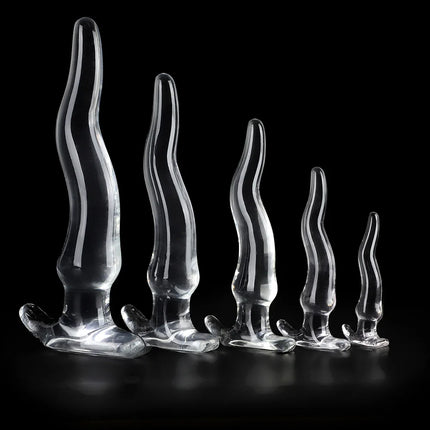 Large Finger Anal Plug Sex Toy Long Transparent Anal Plug Big Dildos Women's Vaginal Hip Expansion Trainer Lesbian Masturbator