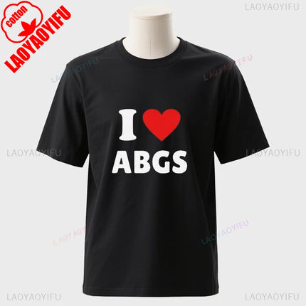 Funny Meme TShirt I Love Heart ABGs Funny Oddly Specific Joke Tee Trendy Gift Viral Prank Tiktok Twitter T-Shirt Cotton Tee Tops
