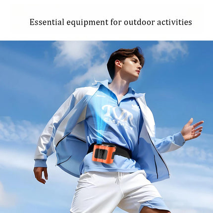 Portable Waist Clip Fan Wearable Mini USB Rechargeable Hanging Fan for Outdoor Working Double Air Outlet Waist Fan 20000Mah