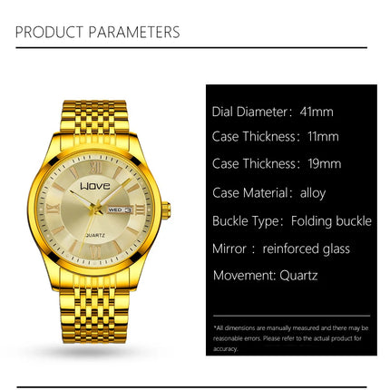 UTHAI Men's Watch High End Calendar Luminous Steel Wristband Fashion Trend Classic Business Quartz Watch Clock Gift