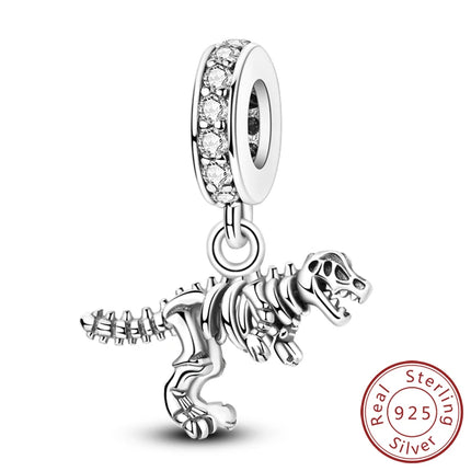 925 Sterling Silver Charms Beads Cute Fire Dragon Shaped Chameleon Charms Fit Original Pendants Bracelet DIY Women Jewelry Gift
