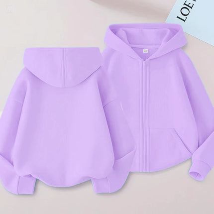 Kids Fashion Zipper Style Clothing Boys and Girls Hoodies Spring and Autumn Casual Sports Shirts 2-12-Year-Old Blue Pink Jacket