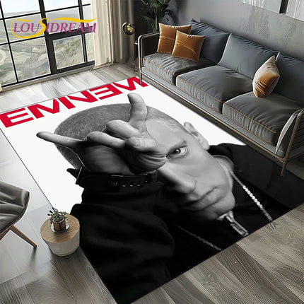 Rapper Eminem Tupac 2pac Hip-Hop Rap God Carpet Rug for Living Room Bedroom Home Sofa Decoration, Area Rug Non-slip Floor Mat