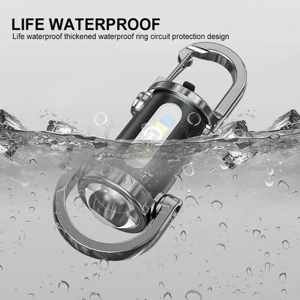 Mini TYPE-C Rechargeable LED Flashlight Keychain Portable Waterproof Camping Pocket Light Keyring Hanging Lamp Outdoor Tool