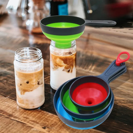3Pcs/set Funnels Wide/ Thin Mouth Foldable Kitchen Funnels Set Jam Filling Bottles Oil Funnel Kitchen Gadget