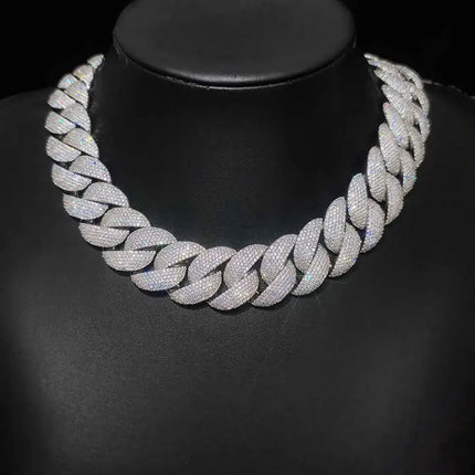 Luxury Jewelry 24mm Diamond Chain Men Iced Out Bling CZ Silver/Gold Plated Rapper Hip Hop Thick Cuban Link Necklace Gift for Him