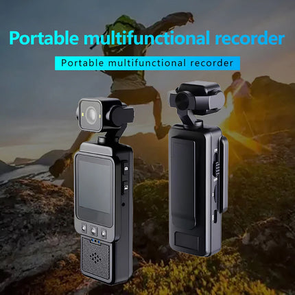 360 ° Rotating Handheld Mini Anti-shake Camera 1080P HD Display Screen WiFi Wireless Wearable Night Vision Outdoor Motion Camera