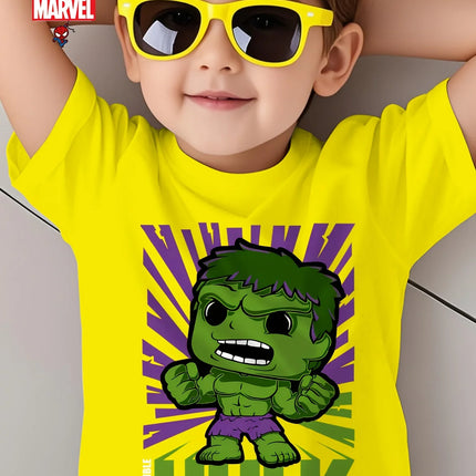 Marvel Hulk Kids T Shirt Cute Cartoon Print Cotton Casual Short Sleeve Summer Top Tee for Boys Girls