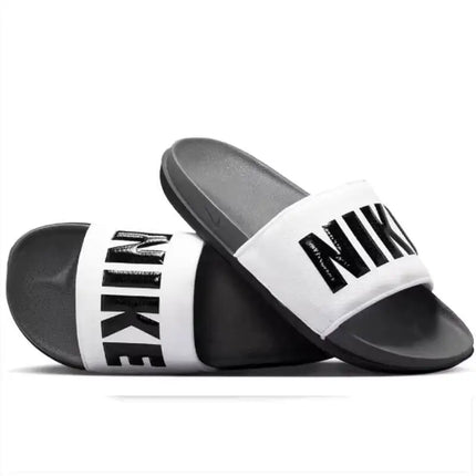 Nike Men's 2026 Summer Offcourt Slides White Black Dual Density Revive Foam Cushion Casual Beach Shower Slide Sandals BQ4639-001