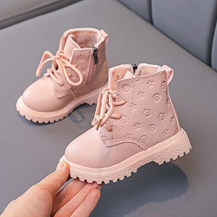 Bota Kid Boots Kid Fashion Boots Autumn Winter Boys British Plush Short Boot Girl Ankle Boots French Boy/ Girls Boots Kid Shoes