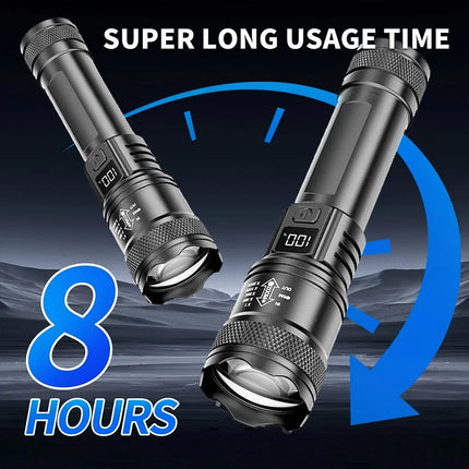 Ultra Bright LED Flashlight Rechargeable Aluminum Alloy Lamp with Clip Portable T6 Tactical Torch Outdoor Camping Hiking Cycling
