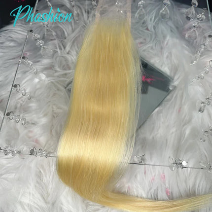Phashion Kim K 2x6 Blonde Swiss Transparent Lace Closure 613 Straight Body Wave Deep Part Brazilian Remy Human Hair For Women