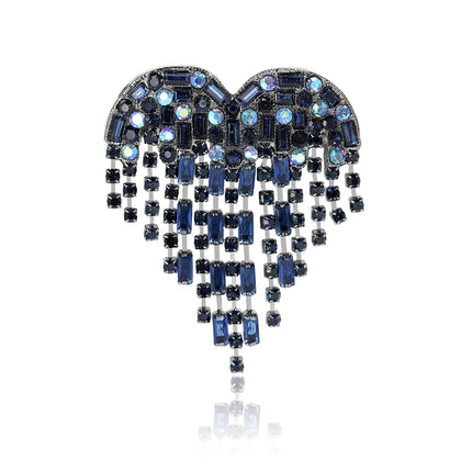 Beaut&Berry Valentine's Day Luxury Rhinestone Heart Brooches for Women Unisex Love Pins Casual Party Jewellery Accessories Gifts