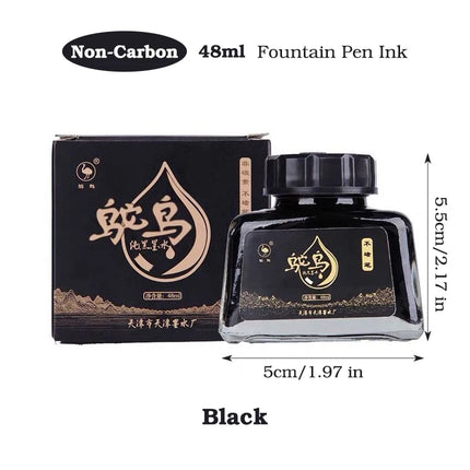 4 Colors Non-Carbon 48ml Bottle Fountain Pen Ink,Black, Blue, Red,Dark Blue,Non-Erasable, Office And School Supplies