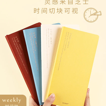 Kinbor Weekly Planner Notebook UnDated Agenda Schedule Daily Monthly Journal Book Portable Record Diary Plan Notepad Stationery