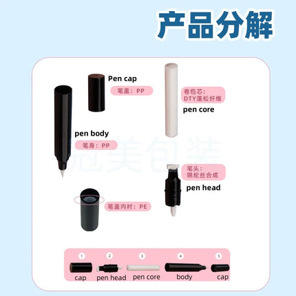 10/30/50pcs Empty Double-headed Triangle Stamp Eyeliner/ Four-forkhead Beard Stroke Pen/Eyebrow Pen Empty Tube Makeup Packing