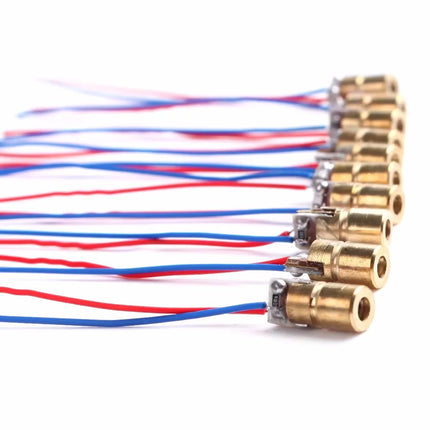 10PCS Adjustable Mini Laser Pointer Diode RED Dot Laser Diod Circuit 3V/5V 5mW 650nm Module Pointer Sight Copper Head
