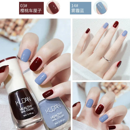 8ml Water-based Nail Polish No Baking Long Lasting Semi-permanent Quick Dry non-peelable Nail Varnish DIY Fashion Manicure