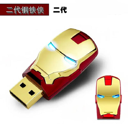 New Iron Man U Disk High Speed Usb 2.0 Flash Drive 4gb 8gb 16gb 32gb 64gb 128gb External Storage Memory Stick School Supplies Gi
