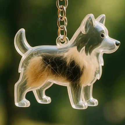 Transparent Acrylic Keychain Cat Hair Storage Capsule Animal Shaped Handmade Rabbit Hair Storage Box Portable Cute