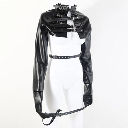 PU Bondage Jacket Hand Arm Restriction Bed Bondage Slave Training BDSM Sex Game Cosplay for Couple Body Restrain Fetter Handcuff