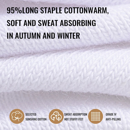 MiiOW 100% Pure Cotton Socks Men Business Dress White Black Long Sock Deodorant Antibacterial Sports Sock Running Short Sock