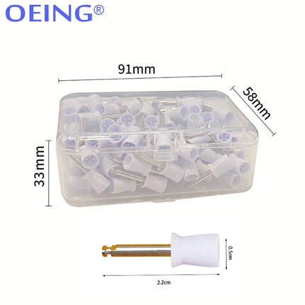 OEING 100pcs/box Dental Polishing Cup Tooth Polish Colorful Rubber Brush Polisher Prophy for Low Speed Handpiece Oral hygiene