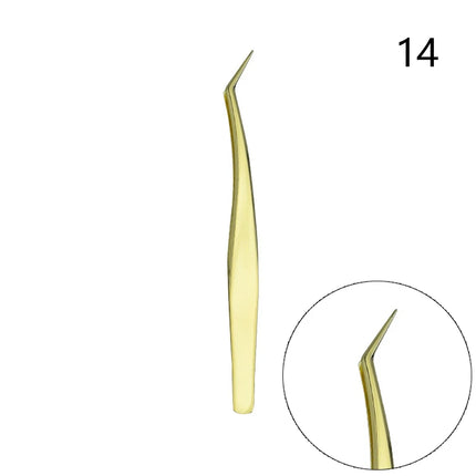 Anti Slip Stainless Steel Lash Extension Tweezers, Curved Tip, Straight Tweezers, High Precision Nail Art, Makeup Beauty Tools