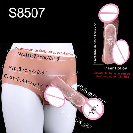 SXXY Huge Realistic Hollow Dildo Pants Silicone High Waist Penis Sleeve Panties For Men Dick Extend Strap On Condom For Couples